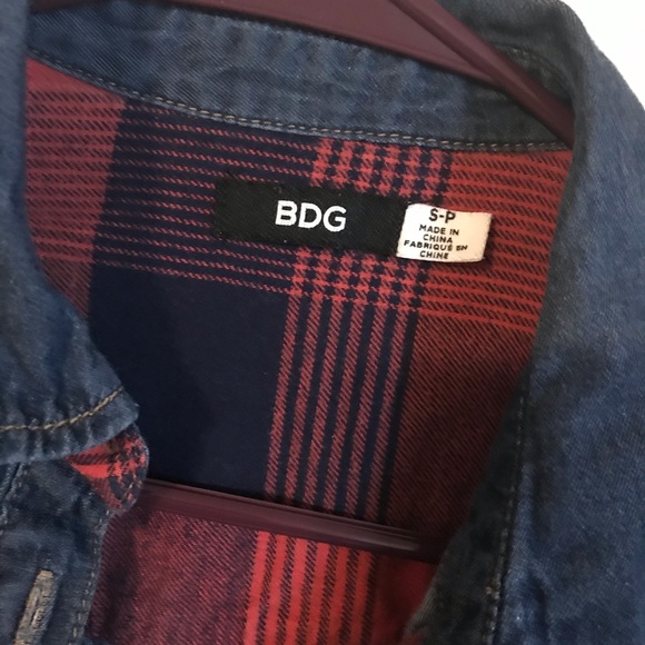 URBAN OUTFITTERS BDG Flannel/Denim Button Shirt - Picture 4 of 4